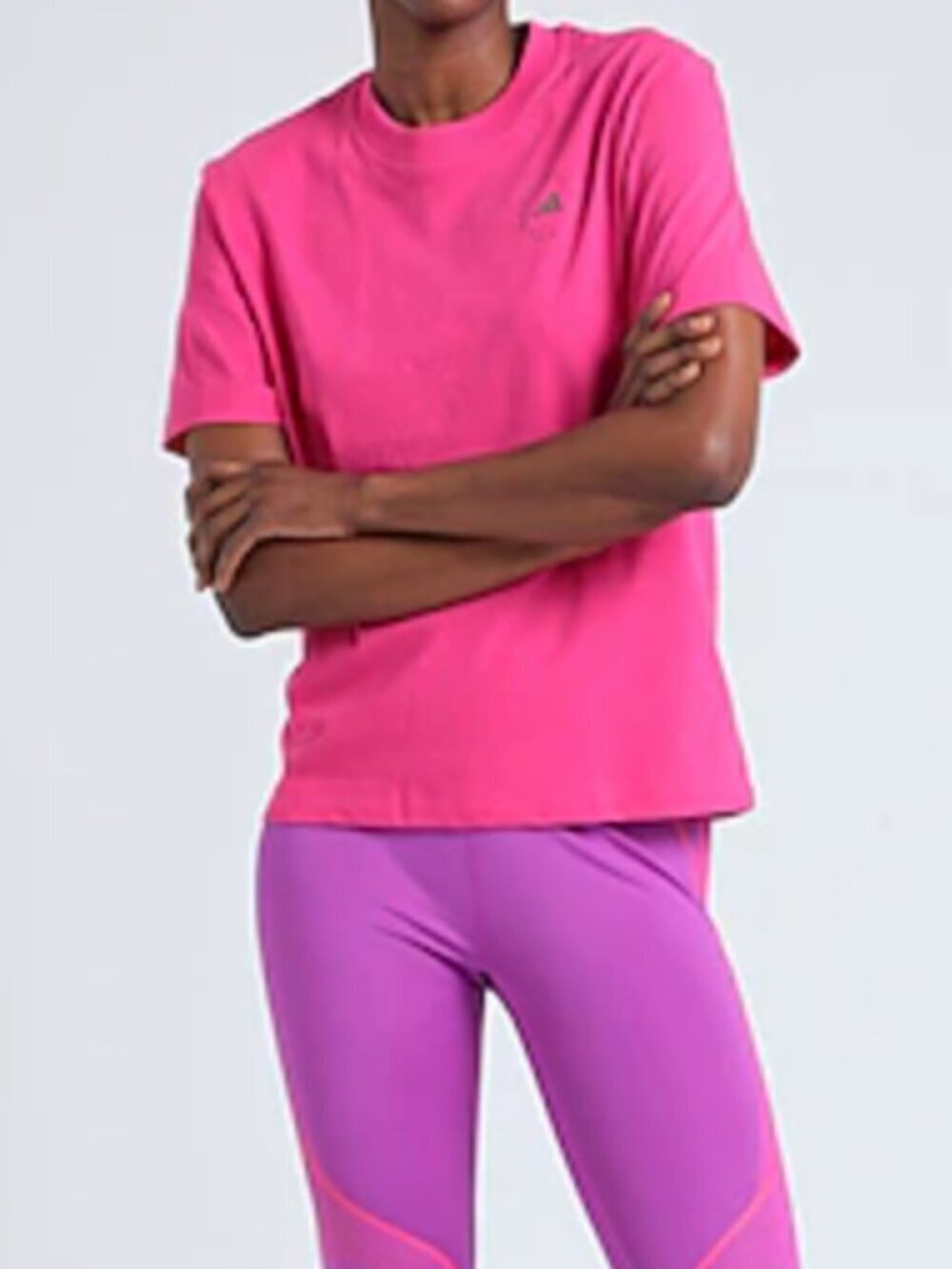 ADIDAS BY STELLA MCCARTNEY aSMC REGL TEE short sleeve logo tshirt hot pink sz XS